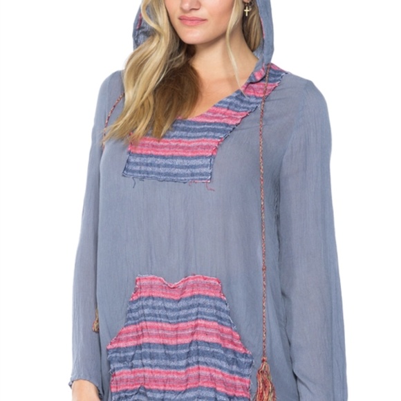 LONG BOHO HOODED TOP - Picture 3 of 5